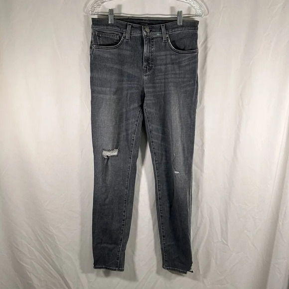 Lucky Brand Jeans 10 30L Black Mid Rise Ava Skinny Cotton Blend Button Zip - Picture 1 of 12